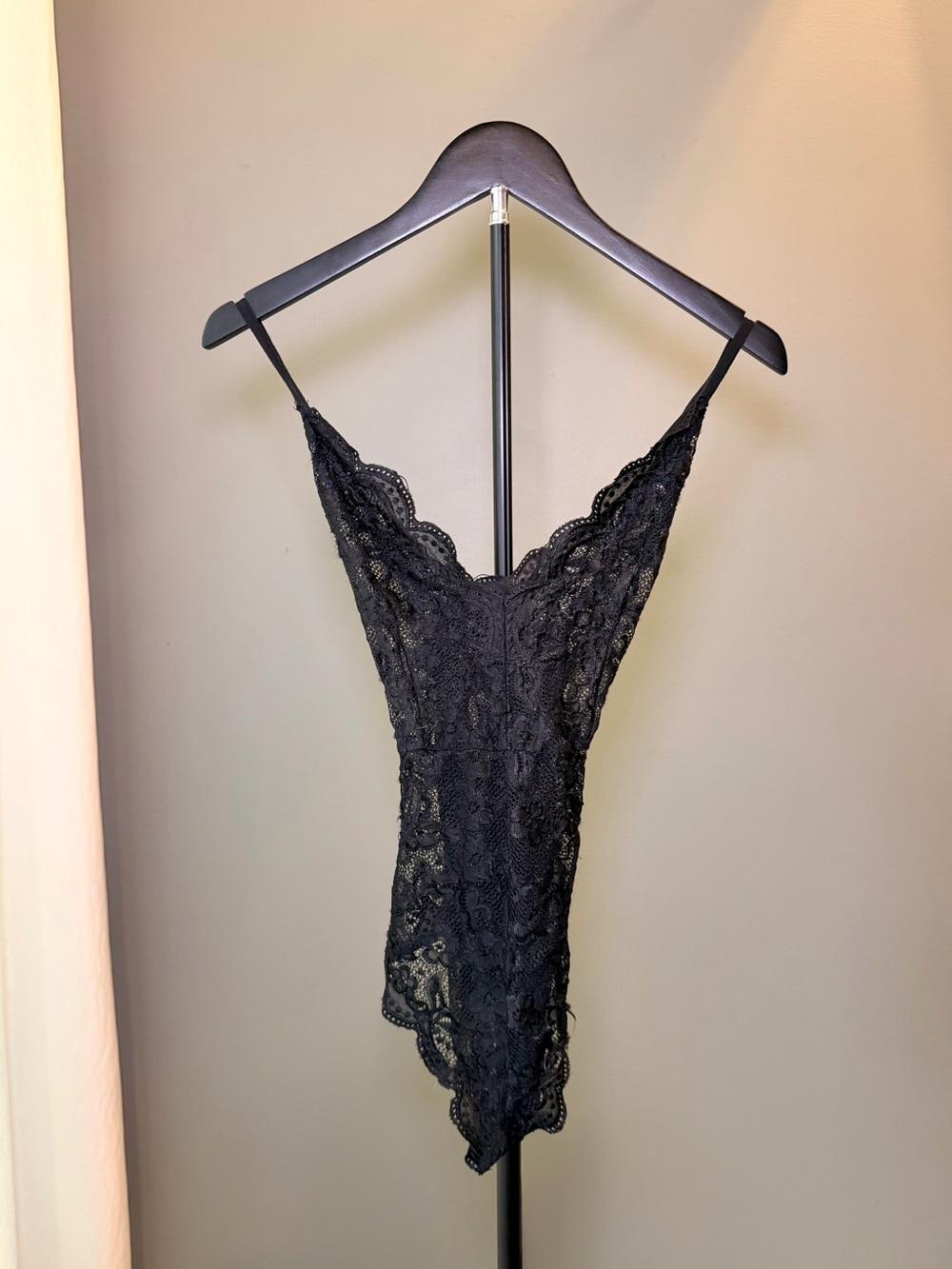 Black Floral Sheer Lace Bodysuit Size S Whimsigoth Y2K Dark Fairy Grunge - Picture 7 of 10